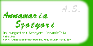 annamaria szotyori business card